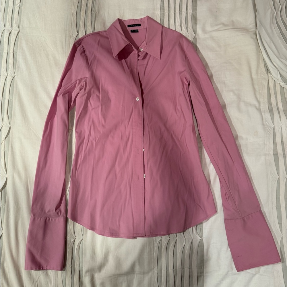Theory Pink Button-Down Shirt